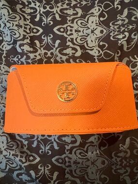 Tory Burch Orange Saffiano Sunglasses Case